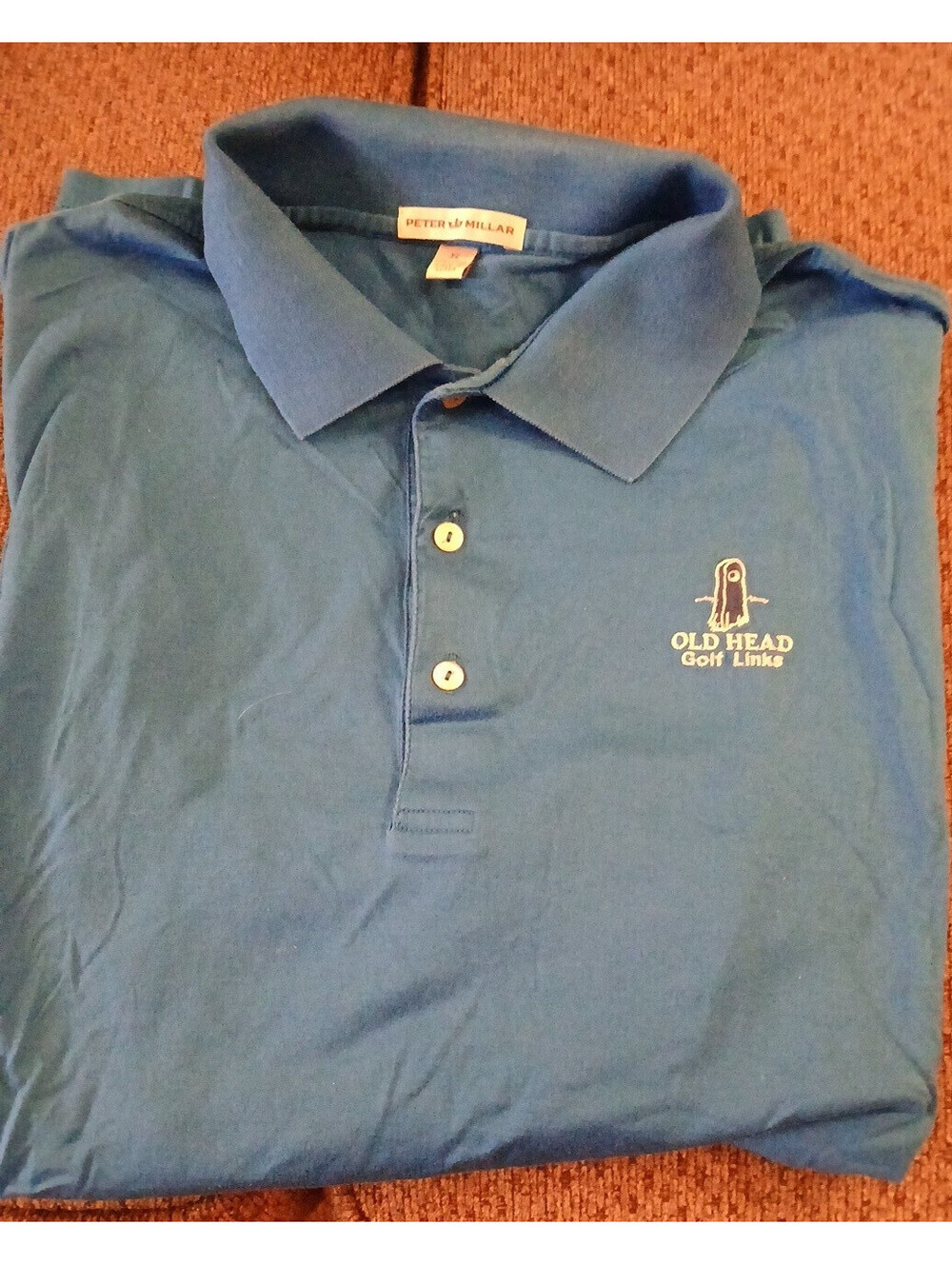 Peter Millar Old Head Golf Links Polo Shirt Men's Size XL Blue Embroidered